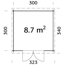 Palmako Ella Gartenhaus 3 x 3 m Beige