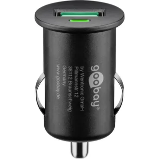 goobay USB-Autoschnellladegerät, Zigarettenanzünder-Stecker, 5 Volt DC, max. Stromstärke 3A,