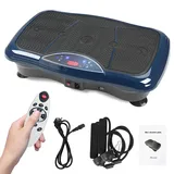 Vibrationsplatte Ganzkörpertraining Trainingsgerät- 5 Trainingsprogramme, Vibrationsplattform mit Fernbedienung, Trainingsbänder, fur Ganzkörpertraining Fett verlieren für Auult Home Fitness (Blau)