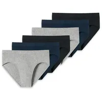 SCHIESSER Mini Slip / Unterhose blau / grau / schwarz S 6er Pack