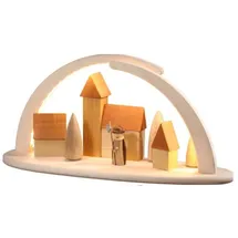 Seiffener Volkskunst LED-Leuchterbogen Nachtwächter 42 x 21 cm