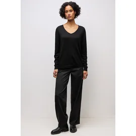 STREET ONE V-Neck Pullover, - schwarz,
