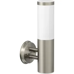 ledscom.de Wandleuchte PORU für außen, Edelstahl, rund + LED Lampe warmweiß, max. 963lm 3-Stufen Dimmen ohne Dimmer