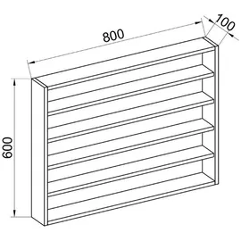 VCM Wandregal Osado 80 x 10 x 60 cm Buche