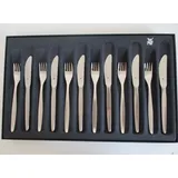 WMF VORSPEISE-/ DESSERTBESTECK STOCKHOLM CROMARGAN 12-TEILIG, MESSERGRIFF GERADE
