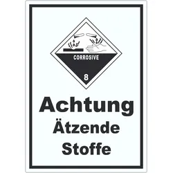 Aufkleber Ätzende Stoffe Corrosive A2 (420x594mm)