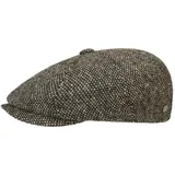 LIERYS Tweed Winter Schirmmütze Damen/Herren - Flatcap Made in Italy - Mütze mit Schurwolle - melierte Wintermütze mit Innenfutter - Flat Cap Herbst/Winter - Schiebermütze braun S (54-55 cm) - 54-55