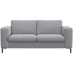2-Sitzer FLEXLUX "Fiore", grau (sophisto gre), B:164cm H:85cm T:92cm, 100% Polyester, Sofas, breite Armlehnen, Kaltschaum, Füße Alu+schwarz