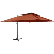 vidaXL Ampelschirm mit Lüftung 400 x 300 cm Terrakotta
