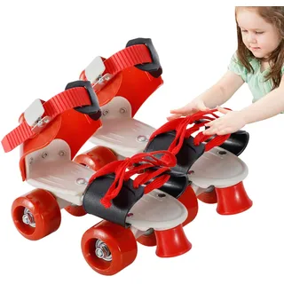 Quad-Rollschuhe – verstellbare Quad-Rollschuhe zum Skaten, zweireihig, 4 Räder, Keine Notwendigkeit, Schuhe auszuziehen, Outdoor-Freizeit für Anfänger, Teenager, Kinder Samuliy