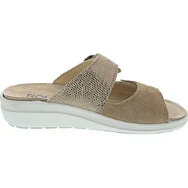 ROHDE Damen Pantolette Leder Zierschnalle Druck Wechselfußbett Rivella 5727, Größe:39 EU, Farbe:Beige - 39