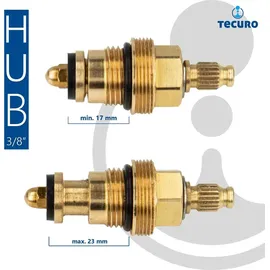 tecuro Universal Ventil Oberteil 3/8 Zoll Messing - Gold