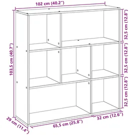 vidaXL Bücherregal 102 x 29 x 103,5 cm Braun