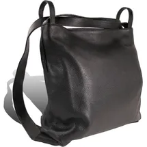 toscanto Schultertasche Leder Schwarz