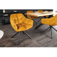 Riess-Ambiente Stuhl PAPILLON - drehbar champagner beige Ziersteppung Metallgestell