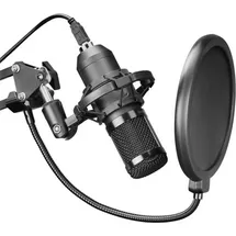 Mars Gaming MMIC-XT, Professionelles High Definition 192Khz 24-bit Studiomikrofon, Kugelarm, Anti Shock Mount, Pop Filter Metallgitter, Schwarz