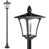 Homcom Solar-led-stehleuchte Für Den Außenbereich, 40 Lm, Klassische Schwarze Laterne, 18 X 18 X 160 Cm (l X B X H), Designer-gartenbeleuchtung