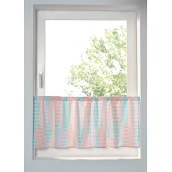 bonprix Bio Baumwoll Scheibengardine mit Grafik Druck, blau, 60x150 cm, 100% Baumwolle