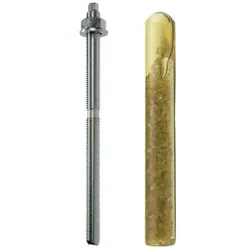 Set Verbundanker Patrone + Ankerstange verzinkt Stange 10x130 mm + M10 Patrone