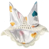 HKM Hobby Horsing Print Fliegenhaube, Weiß Mit Herzchen, One