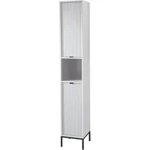 BASIC by Balculina Lucera Hochschrank 32 x 195 cm Weiß Metall