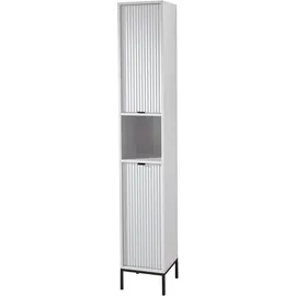 BASIC by Balculina Lucera Hochschrank 32 x 195 cm Weiß Metall