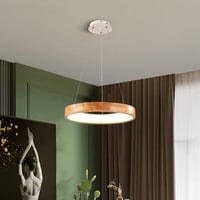 Bellastein Moderne LED Pendelleuchte Dimmbar Hängelampe Esstisch LED Pendelleuchte Holz Esszimmer Hängeleuchte Pendellampe Küche Höhenverstellbar Kronleuchter für Wohnzimmer Büro Hängeleuchte (A)