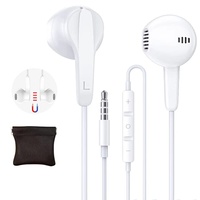 Kopfhörer in Ear Kopfhörer mit Kabel und Mikrofon | 3,5 mm Klinkenstecker | Magnetisch Ohrhörer | Lautstärkeregler | Extra Bass, Geräuschisolierend | Headset Handy für iPhone, MP3, Huawei, Samsung