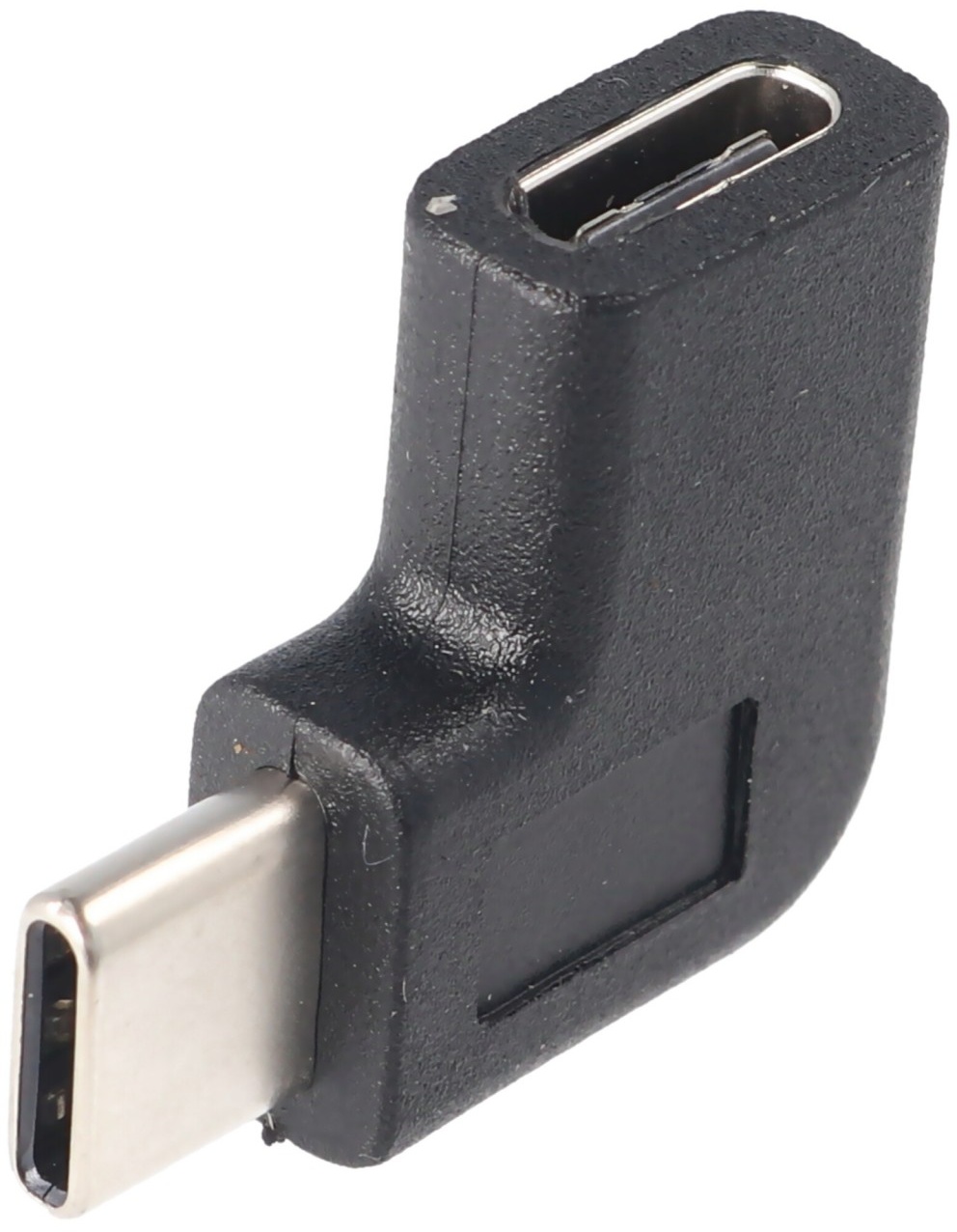 Adapter USB-C auf USB-C mit 90 Grad Winkel schwarz, abgewinkelter Adapter verlängert das USB-C, geeignet für das MacBook mit USB-C Port