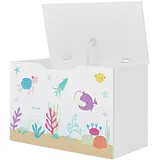[en.casa] Spielzeugkiste Oleiros 40 x 60 x 30 cm 1-tlg. weiß/mehrfarbig