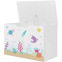 [en.casa] Spielzeugkiste Oleiros 40 x 60 x 30 cm 1-tlg. weiß/mehrfarbig