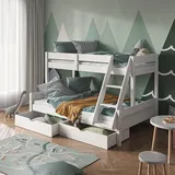 VitaliSpa Etagenbett Everest 120 x 200 cm Kiefer massiv weiß