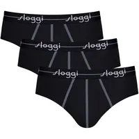 Sloggi Herren Slips 3er Pack Start midi C3P box, Baumwolle Schwarz XL