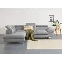 COTTA Ecksofa, Kopfteilverstellung, optional Schlaffunktion & Bettkasten grau