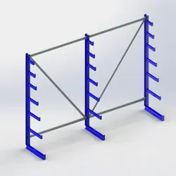 L.gutreg. eins. 3x6 Arme 2000x2700x500mm Stahl geschw. 1080kg/Feld 150kg/Fach - enzianblau