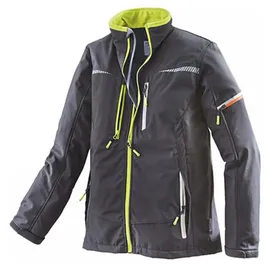 Terrax Workwear Arbeitsjacke Softshelljacke - Zweifarbige Berufsjacke mit vielen Taschen in Schwarz-Limette Größe 3XL