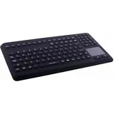 Gett InduProof Advanced silicone keyboard with touchpad and NUM block IP68 desinfectable 104 keys VE (DE, Kabelgebunden), Tastatur, Schwarz
