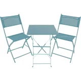 Mojawo 3tlg Bistroset Gartenmöbelset Outdoormöbel Balkon Türkis klappbar