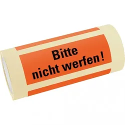 Dreifke® Hinweisetikett Bitte nicht werfen, leuchtrot, Haftpapier, perm., 147x50mm, 250/RO