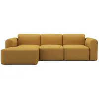 tenksom Ecksofa Rund, Relax-Ecke, Big-Sofa, Endless Seating, Bezüge wechselbar, Kaltschaum im Sitz, Nordic Swan Ecolabel gelb