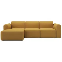 tenksom Ecksofa Rund, Relax-Ecke, Big-Sofa, Endless Seating, Bezüge wechselbar, Kaltschaum im Sitz, Nordic Swan Ecolabel gelb