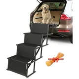 Hundetreppe - 4 Stufen Hundetreppe Auto Faltbare Hunderampe für Auto, Sofa oder Bett, rutschfest, Belastbar bis 75 kg