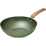 JUST VEGAN Wok »CeraVegan«, Aluminium (1 tlg.), grün