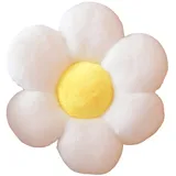 AQCQDQ Blume Bodenkissen,Blume Plüsch Kissen Bodenkissen,Gänseblümchen, niedliches Sitzkissen, Ästhetische Blume Kissen Rosa,für Heimdekoration, Kinder, Mädchen (Weiß - Kaninchenfell,30 cm)