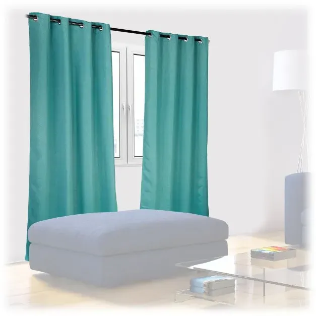Relaxdays 6 x Vorhang mit Muster 245 x 135 cm Türkis