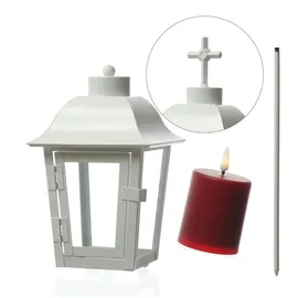 MARELIDA Laterne mit Mini LED Kerze mit 2 wechselbaren Spitzen/Erdspieß -...