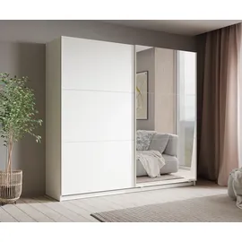 ax living Schiebetürenschrank Lunoria 221 x 207 x 60 cm Weiß