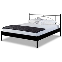 BedBox Metallbett Lena, elegantes Metallbett ein wahrer Designklassiker, stabil und langlebig, pulverbeschichtet schwarz 180 cm x 200 cm