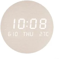 AIDNTBEO LED-Wanduhr, kreative Uhr, modische stille Wanduhr mit LED-Display, perfekt für Heimdekoration (Baumwollimitat), 1106024281