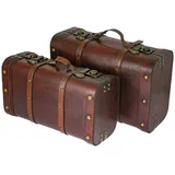 HMF Schatztruhe 47 x 22 x 35 cm 2-tlg. braun